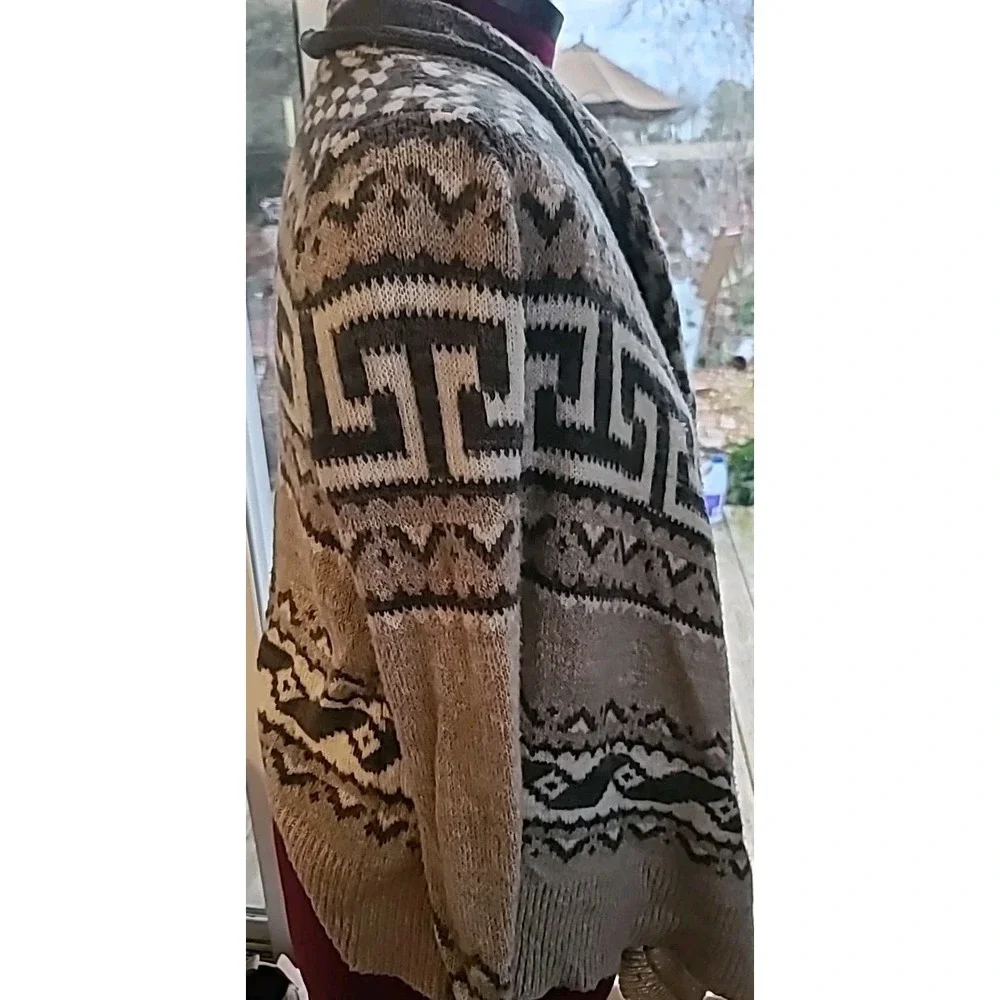 Vtg Abercrombie Fitch Artsy Tribal Knit Open Cardigan Jacket XS/S Boho Lagenlook - Picture 9 of 16